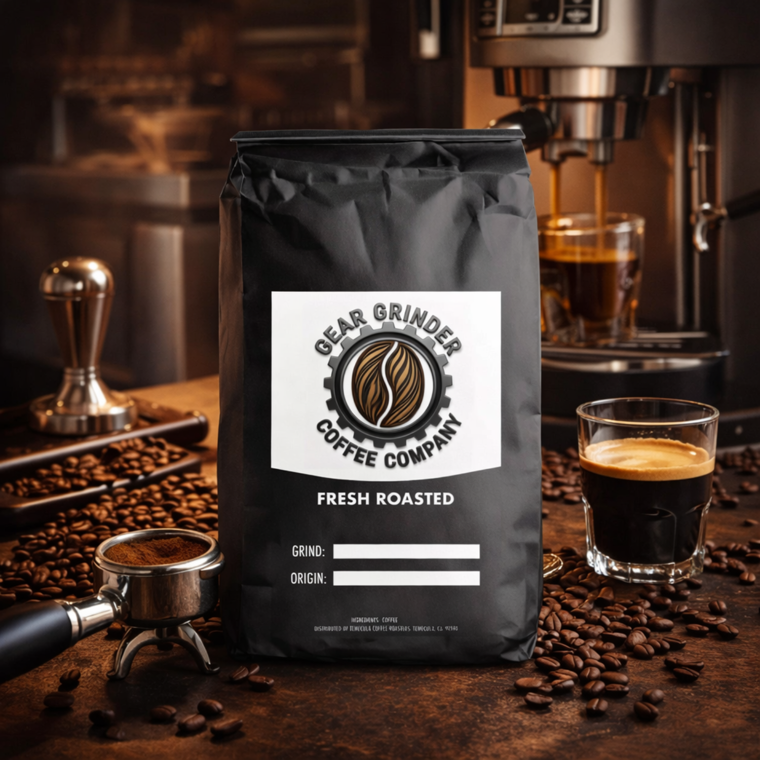 6 Bean Blend - Dark roast house blend espresso coffee with bold global flavor.