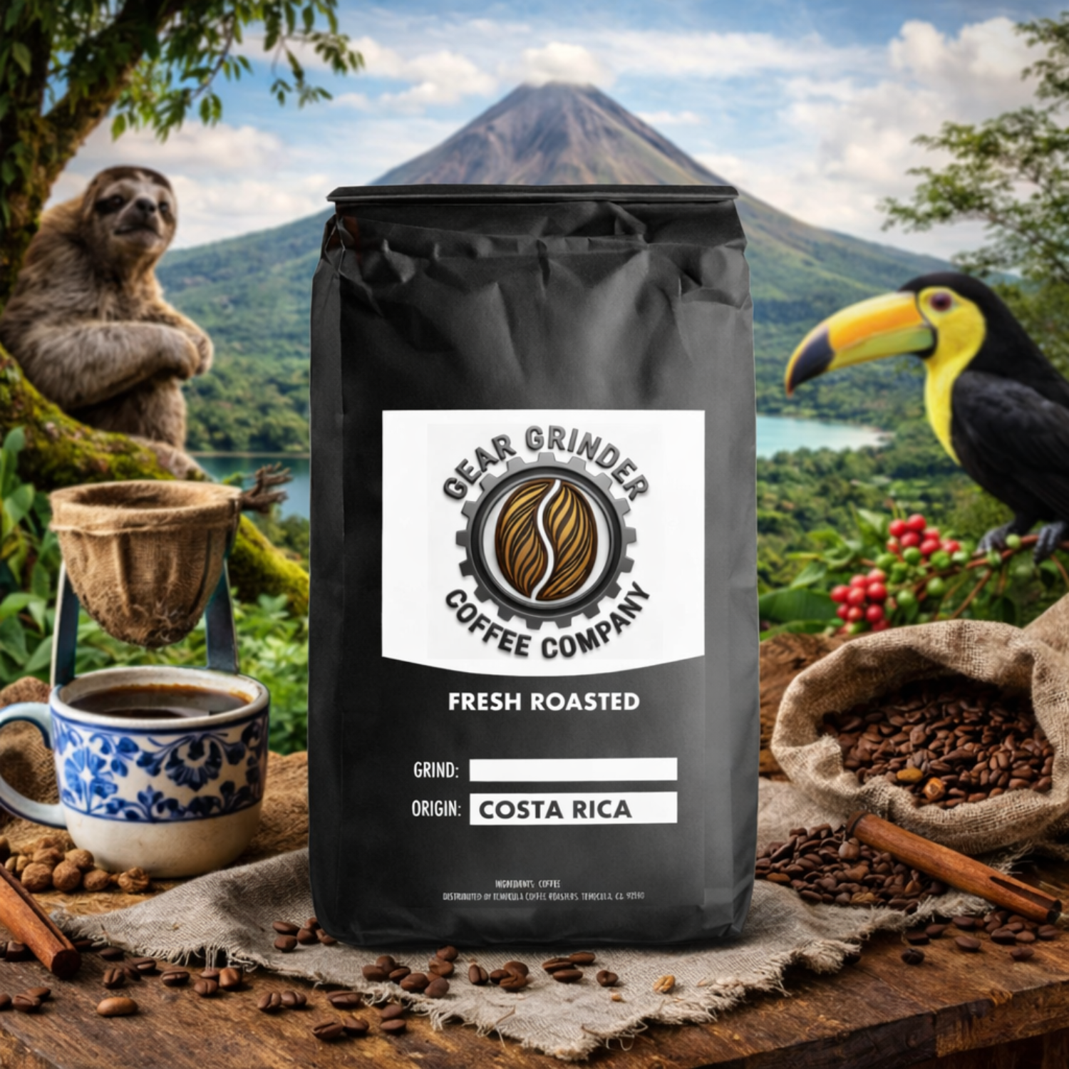 Costa Rica - Medium roast Costa Rican coffee with sweet apple, honey notes.