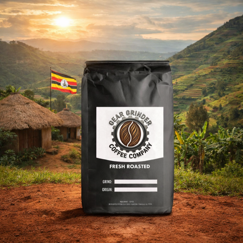 Uganda - Floral chocolate dark-fruit Ugandan coffee, light-bodied with mild acidity notes.