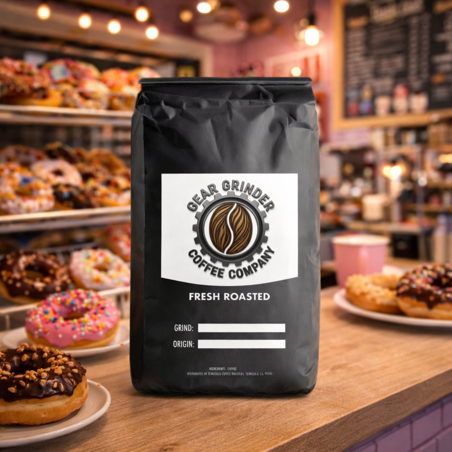 Gourmet Donut Shop - Light-medium roast morning blend with cocoa caramel toffee mild fruit.