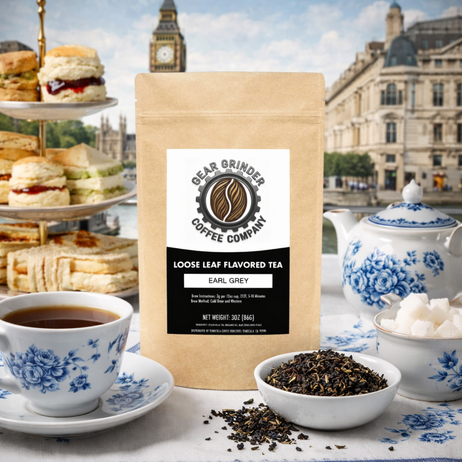 Earl Grey - Classic Ceylon black tea with bergamot, floral cornflowers, bold body.