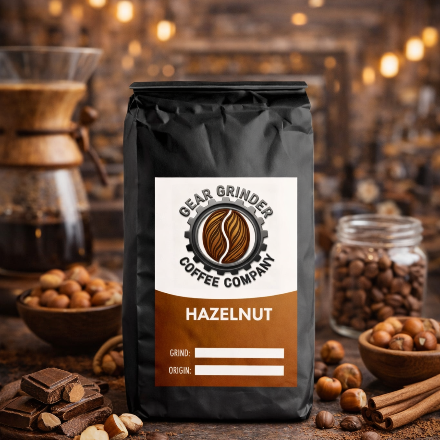 Hazelnut - Medium roast hazelnut coffee with smooth Brazilian flavor.