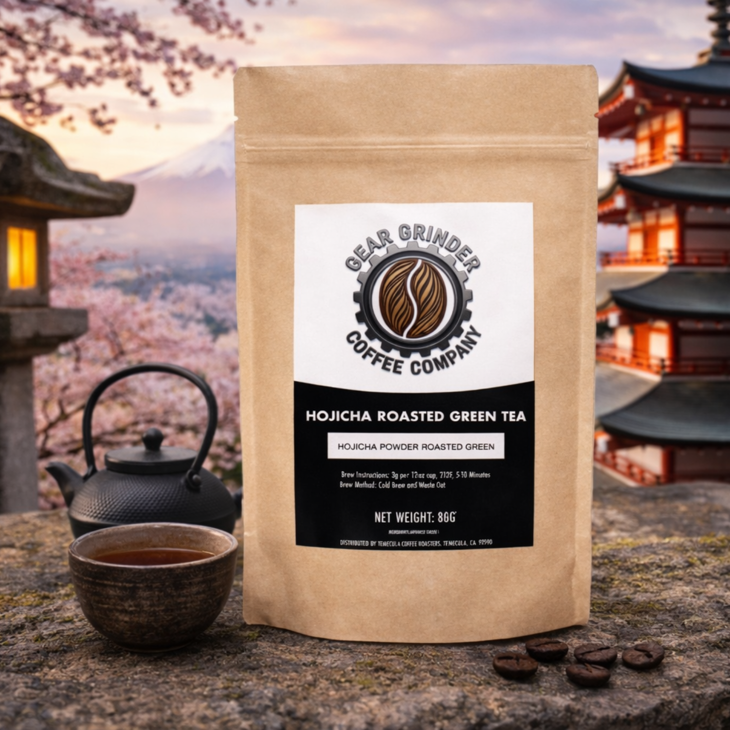 Hojicha - Stone-milled hojicha powder delivers toasted cereal notes with smooth umami.