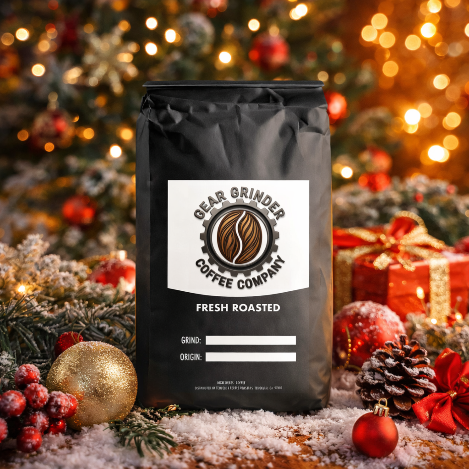 Holiday Blend - Festive holiday coffee blend from Brazil/Peru/India with a smooth flavor.